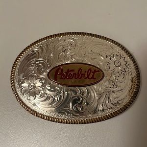 Amazing vintage Peterbilt silver belt buckle